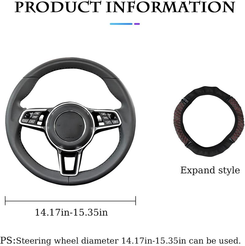 Fekey&JF Bling Soft Leather Steering Wheel Cover with Rhinestones - Image 2