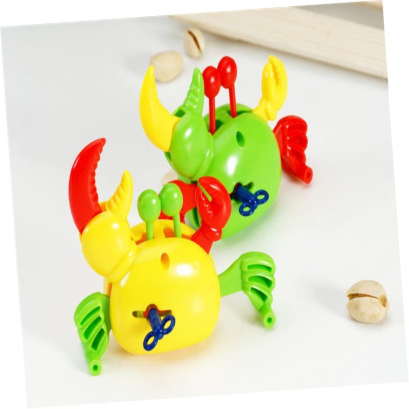 4 Piece Wind Up Toy Crabs Plastic Clockwork Party Favors Red Green Yellow - Image 4
