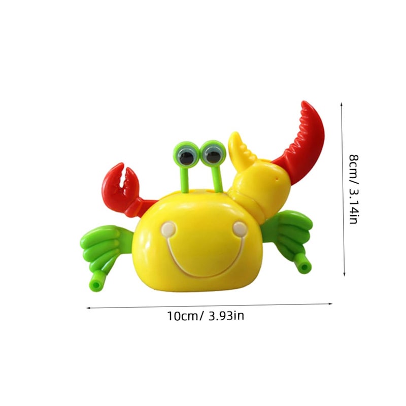 4 Piece Wind Up Toy Crabs Plastic Clockwork Party Favors Red Green Yellow - Image 3