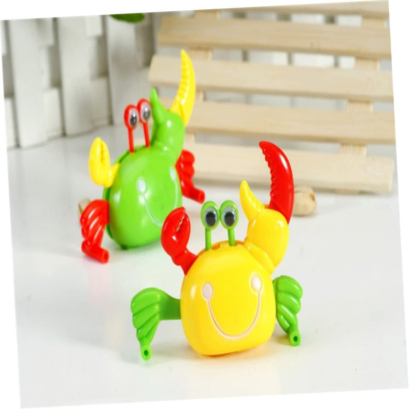 4 Piece Wind Up Toy Crabs Plastic Clockwork Party Favors Red Green Yellow - Image 5