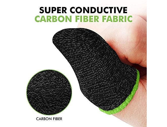 INEFABLE ® Pubg Anti-Slip Thumb Sleeve, Increase Your Gaming Score Slip-Proof Sweat-Proof Professional Touch Screen Thumbs Finger Sleeve for Pubg Mobile Phone Game Gaming Gloves Multi Colour (2 Pair) - Image 2