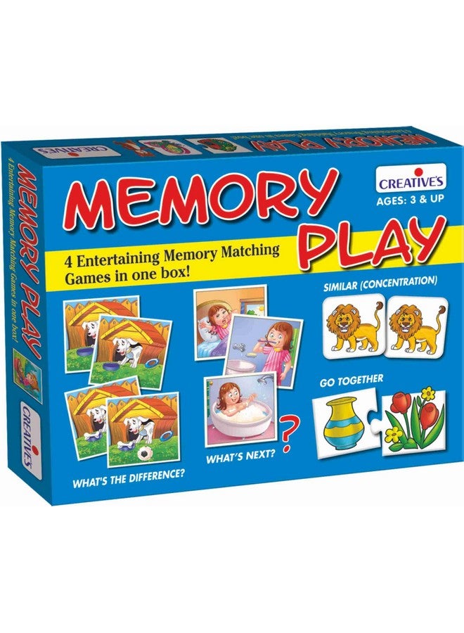 Creative's Creative’s Memory Play | Interactive Set of Four Card Games to Improve Memory, Match Pictures of Different Objects Identical, Puzzles for Kids, Pre-School Learning & Educational, Ages 3 & Up - Image 1