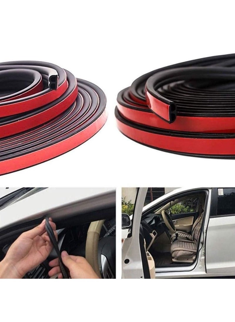 RATSAW 5 M Universal Car Weather Stripping Self Adhesive Auto Door Rubber Weather Draft Seal Strip B Shape Car Door Edge Trim Seal Strip Weatherstrip For Car Window Door Protector Soundproofing  - Image 5