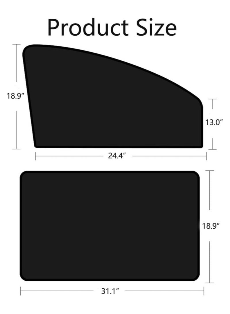Car Side Window Sun Shades, Window Sunshades Privacy Curtains, 100% Block Light for Breastfeeding, Taking a nap, Changing Clothes, Camping (Frontu0026Back 4pcs) - Image 2