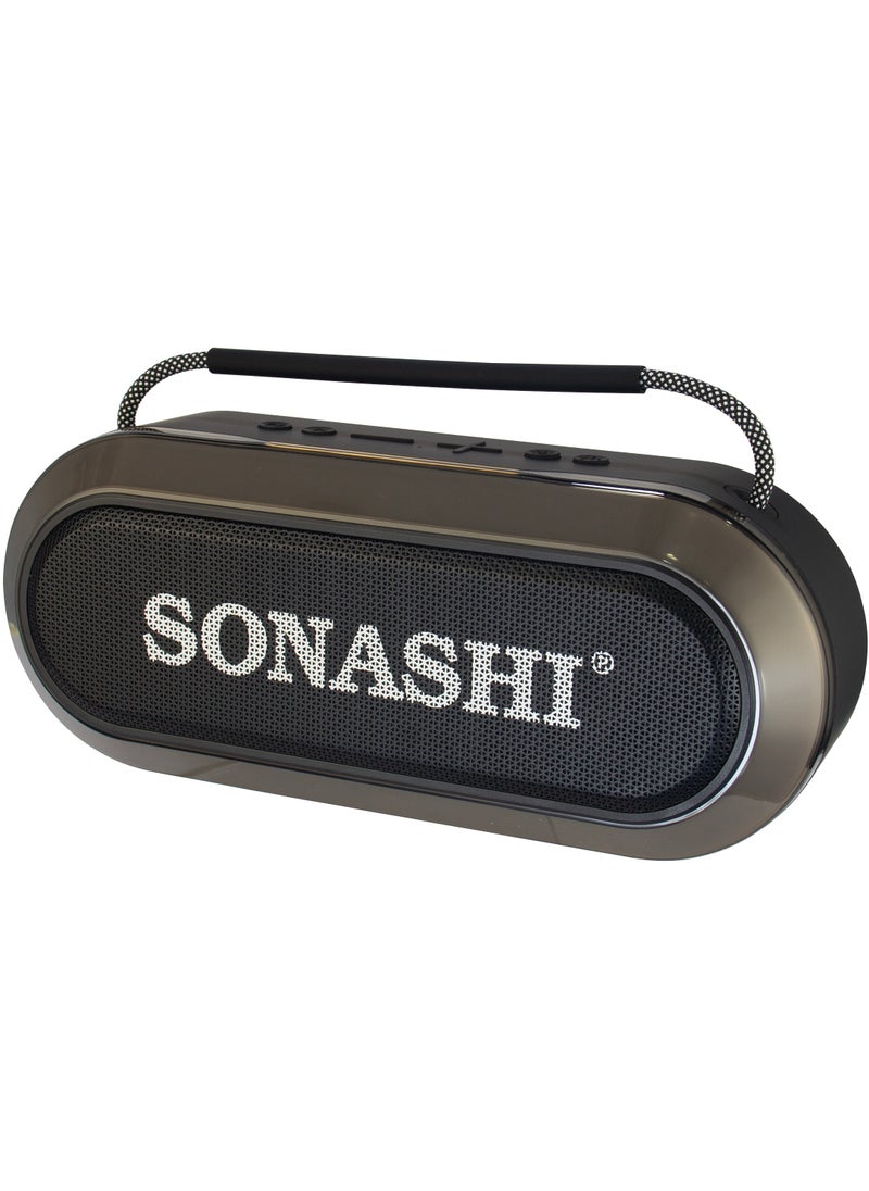 SONASHI Rechargeable Bluetooth Speaker with RGB Light and 2 Wireless BT Mic | Continuous Working of 4 Hrs | USB/TF Card/AUX Slot with up to 10M Operation Range | HI-FI Sound - Ideal for Outdoor Parties |  3000mAh Battery DC 5V SBS-724 Black  - Image 4
