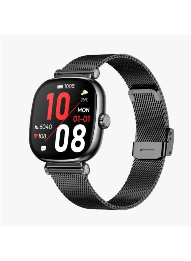 GreenLion Green Lion Princess Smart Watch, 1.70" AMOLED Display, 336x336 Resolution, 1000 Nits Brightness, Bluetooth 5.2, Heart Rate & Blood Pressure Monitoring, IP68 Waterproof, Glossy Black - Image 1