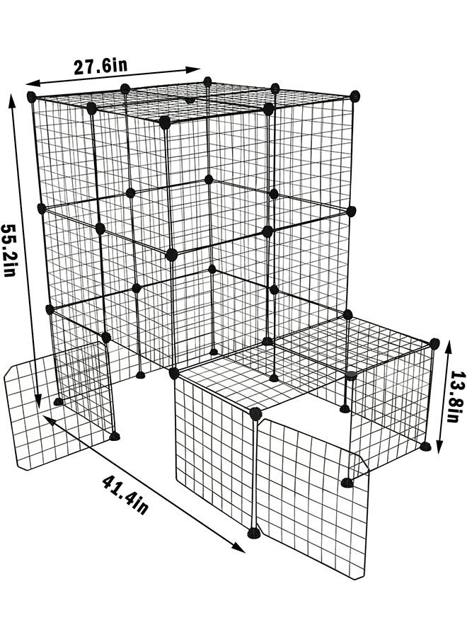 Generic Large Cat Cage Indoor DIY Cat Playpen Detachable Metal Wire Kennels Crate Large Exercise Place Ideal for Cat Rabbit Ferret with 24 Metal Panels - Image 2