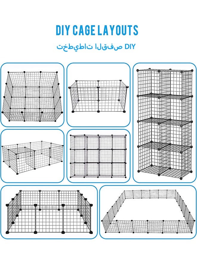 Generic Large Cat Cage Indoor DIY Cat Playpen Detachable Metal Wire Kennels Crate Large Exercise Place Ideal for Cat Rabbit Ferret with 24 Metal Panels - Image 5