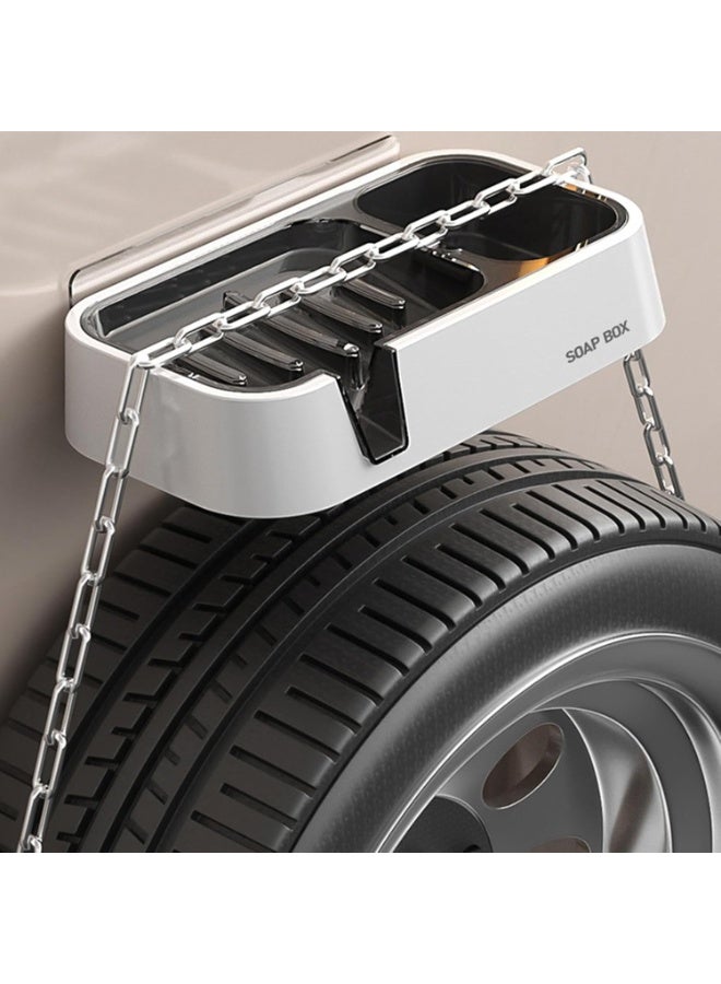 CMGTYYD Soap Dish Rack, No need for no-punch bathroom soap dish rack, double drainage moisture resistant fertiliser design, suitable for bathroom, kitchen - Image 5