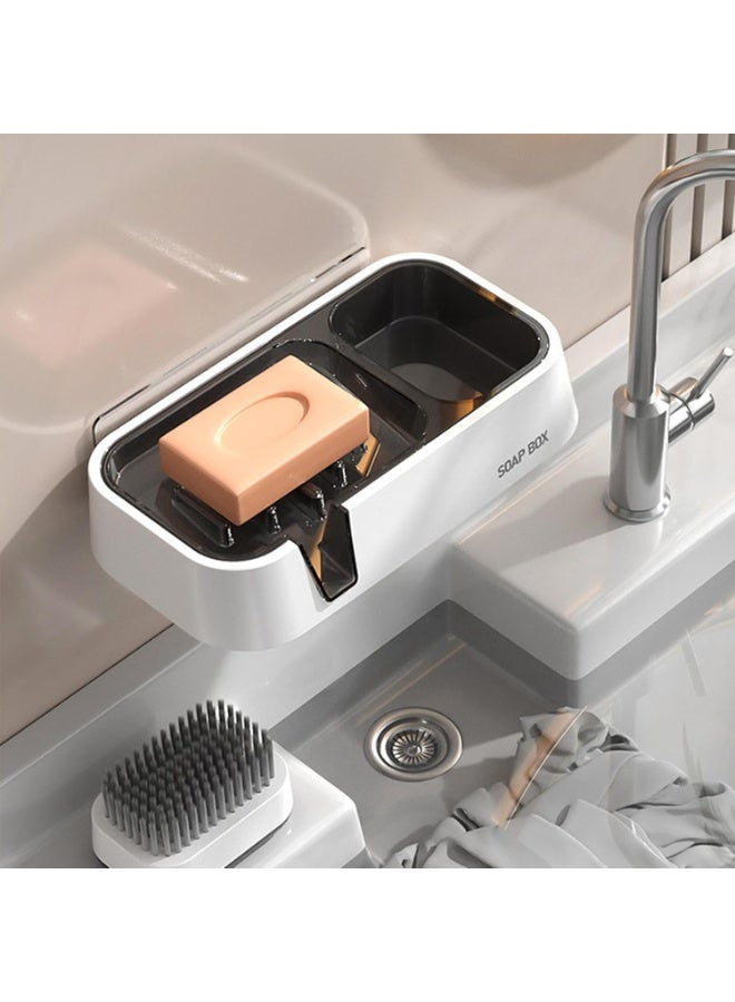 CMGTYYD Soap Dish Rack, No need for no-punch bathroom soap dish rack, double drainage moisture resistant fertiliser design, suitable for bathroom, kitchen - Image 4