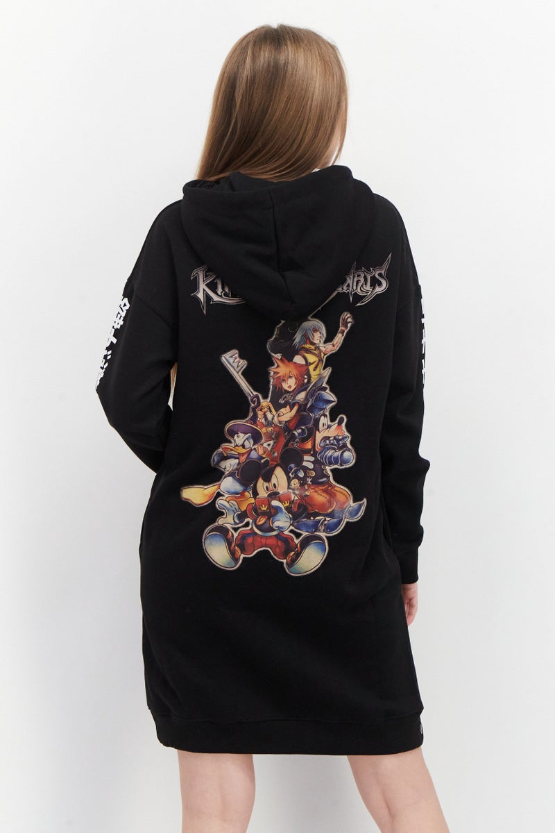 DIFUZED Women Graphic Print Sweater Dress, Black - Image 3