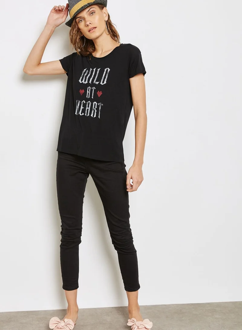Jacqueline de Yong Slogan T-Shirt