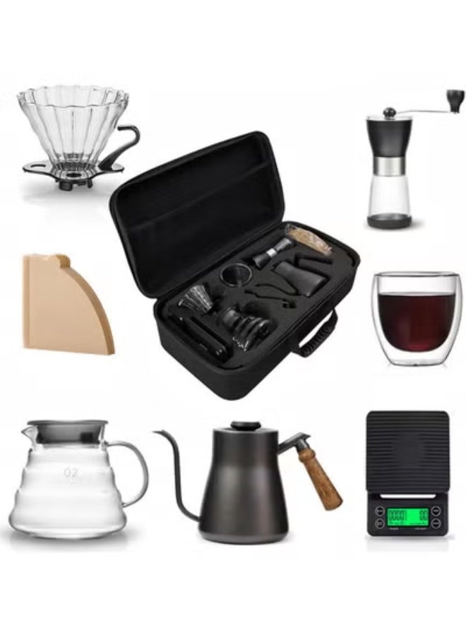 جاجيك V60 Coffee Maker Gift Set – Complete Pour Over Coffee Kit with Scale & Timer, Gooseneck Kettle, Glass Server & Paper Filters | Manual Barista Brewing Set for Home, Office & Coffee Enthusiasts - Image 1
