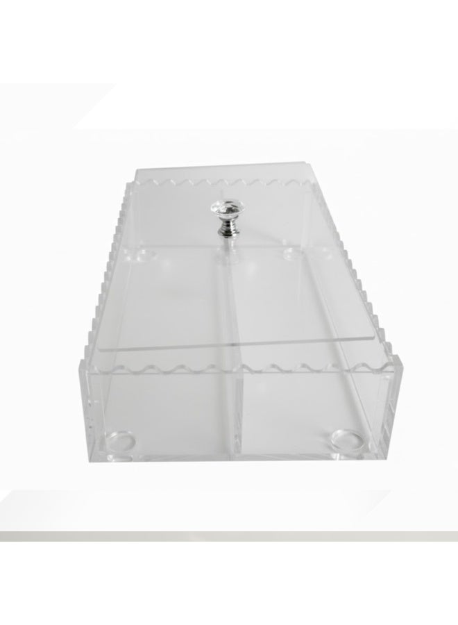 Bayti H.H. Clear Acrylic Cutlery Box Organizer – 2-Sided Spoon, Knife & Fork Holder, Kitchen Accessories Storage Box - Image 3