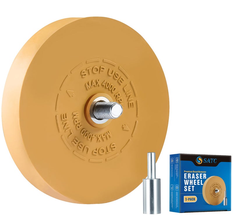 S SATC أداة إزالة ملصقات S SATC مع عجلة ممحاة لإزالة الخطوط 1 عبوة مع عجلة مزيل لاصق مع وسادة ومحولات أدوات إزالة الرسوم - Image 1