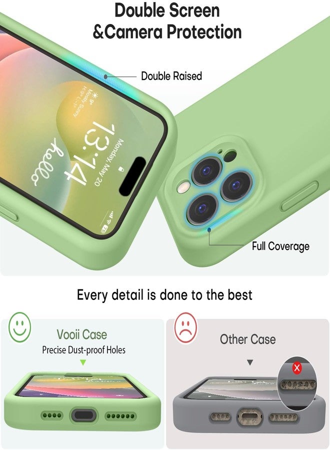 Vooii Compatible with iPhone 16 Pro Max Case, Liquid Silicone Upgrade [Camera Protection] [Soft Anti-Scratch Microfiber Lining] Shockproof Phone Case for iPhone 16 Pro Max 6.9 inch - Matcha - Image 3