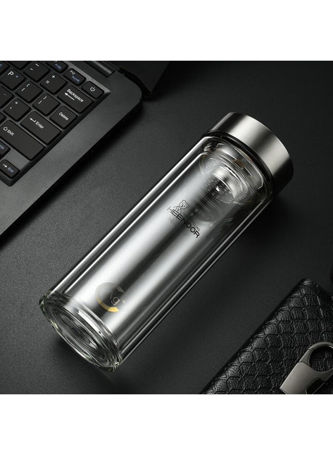 Heenoor Antibacterial Glass Cup, Double-layer Insulated High-end Car Water Bottle For Men, New Tea Infuser Mug Xn-9607kt