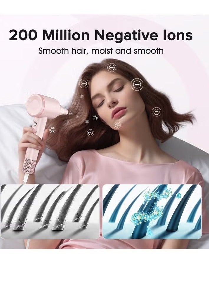 Weirdo Hair Dryer - Fast Hair Drying in 1 Minutes - 110,000 RPM High-Speed Motor - Tri-Color LED Ring, Clear Temperature Indication - Powerful Air Flow 22m/s - 8 Wind Modes - Travel Essential (White) - Image 2