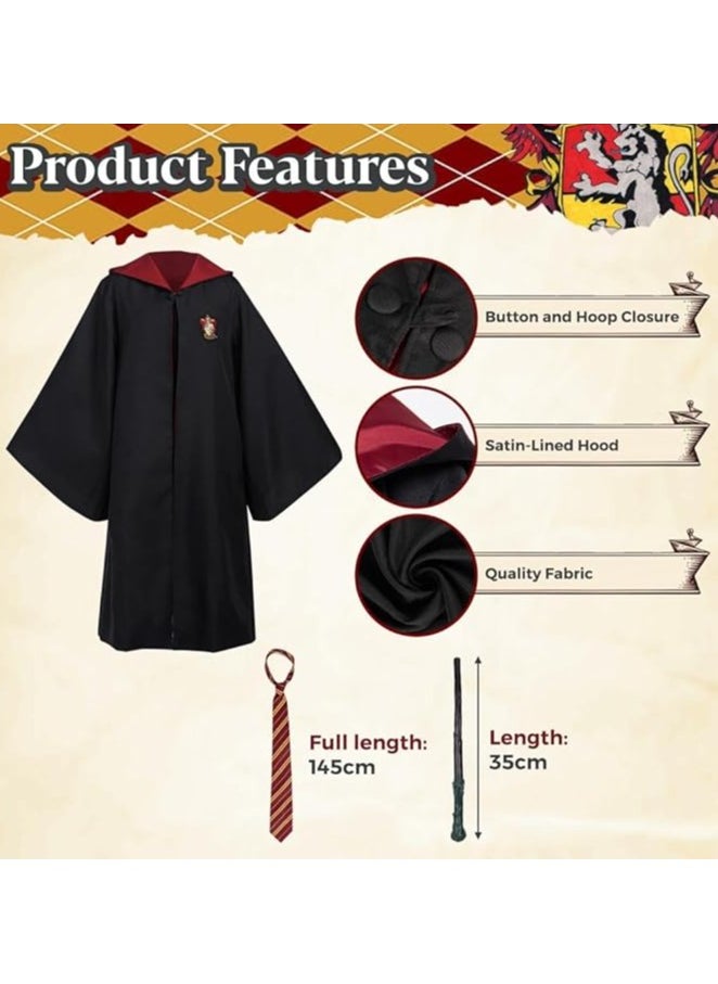 Home Smart HomeSmart Wizard Party Costume Kids Set of 6PCS With Magic Wand Tattoo Glasses Tie And Wizarding Hat For Boys Girls Kids and Adults  - Image 4