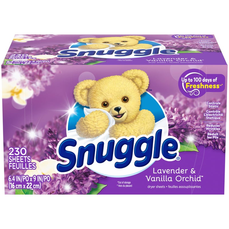 Snuggle Fabric Softener Dryer Sheets Lavender Vanilla Orchid 230Ct - Image 1