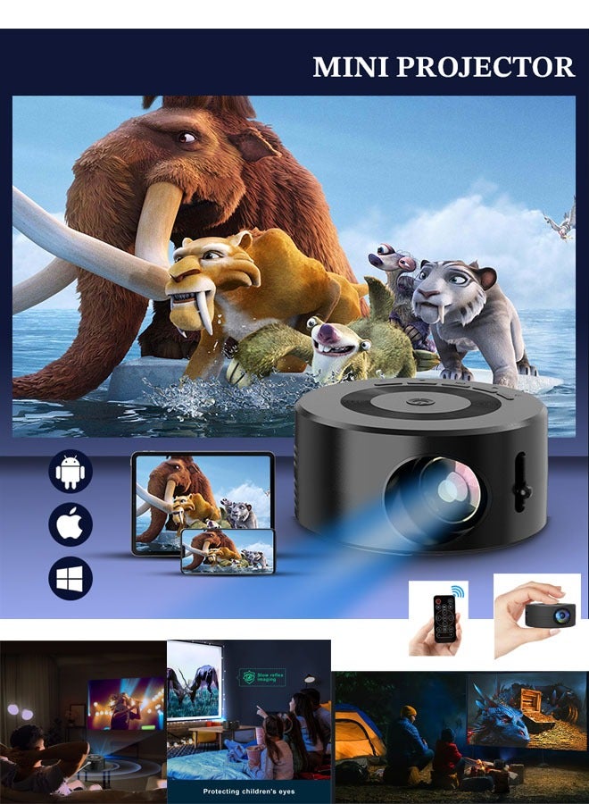 Mini Projector HY-300 Pro Mini Projector, 4K 1080P HD Portable Home Theatre for Outdoor Activities and Office Learning, Compact Design, Compatible with Android and iPhone, Direct Connect, with Remote Control - Image 2