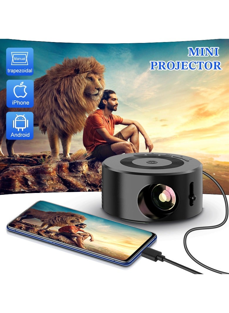 HY-300 Pro Mini Projector, 4K 1080P HD Portable Home Theatre for Outdoor Activities and Office Learning, Compact Design, Compatible with Android and iPhone, Direct Connect, with Remote Control