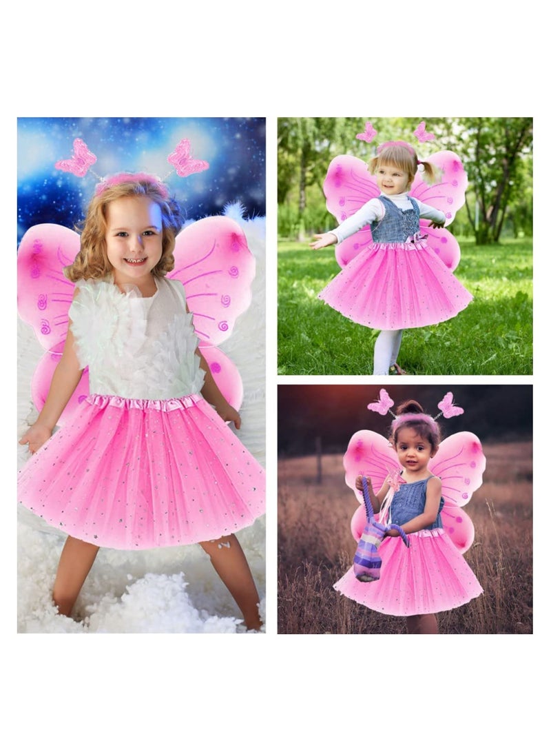 Excefore Butterfly Wings Dress Up Fairy Wings for Girls Princess Costumes Accessories Birthday Party Fairy Festival Rave Dress Up - Image 4