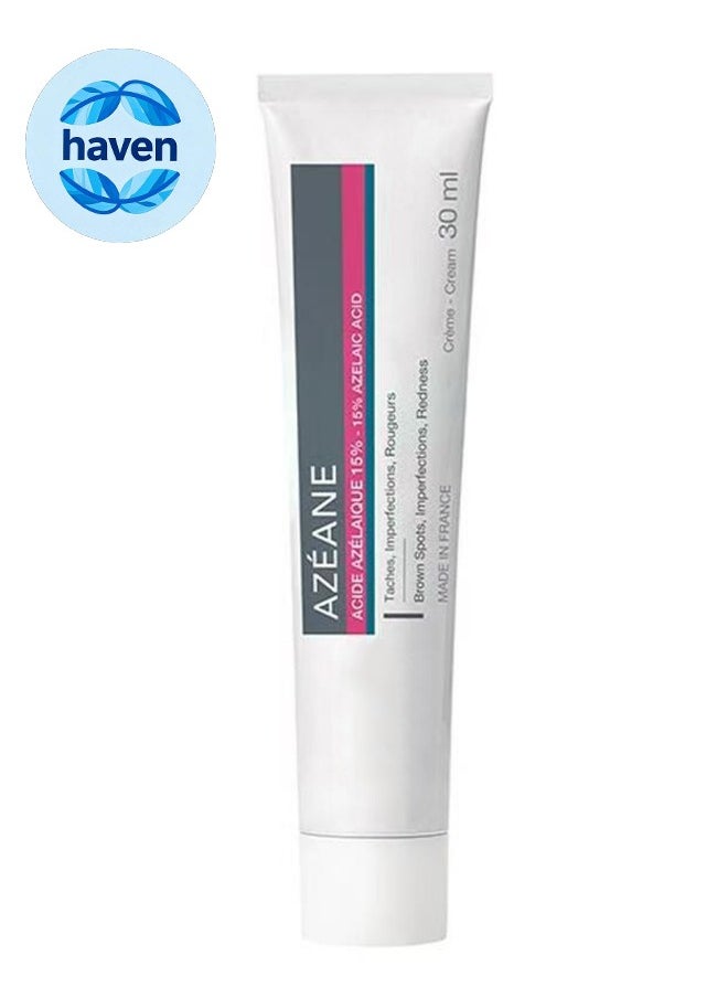 HAVEN Azeane Acide Azelaique 15% -15% Azelaic Acid Acne Cream, Reduce Acne Scars and Blemishes, Quick Action Reduces Skin Redness and Patches, Clear and Soothe Acne-Prone Skin - 30ML 