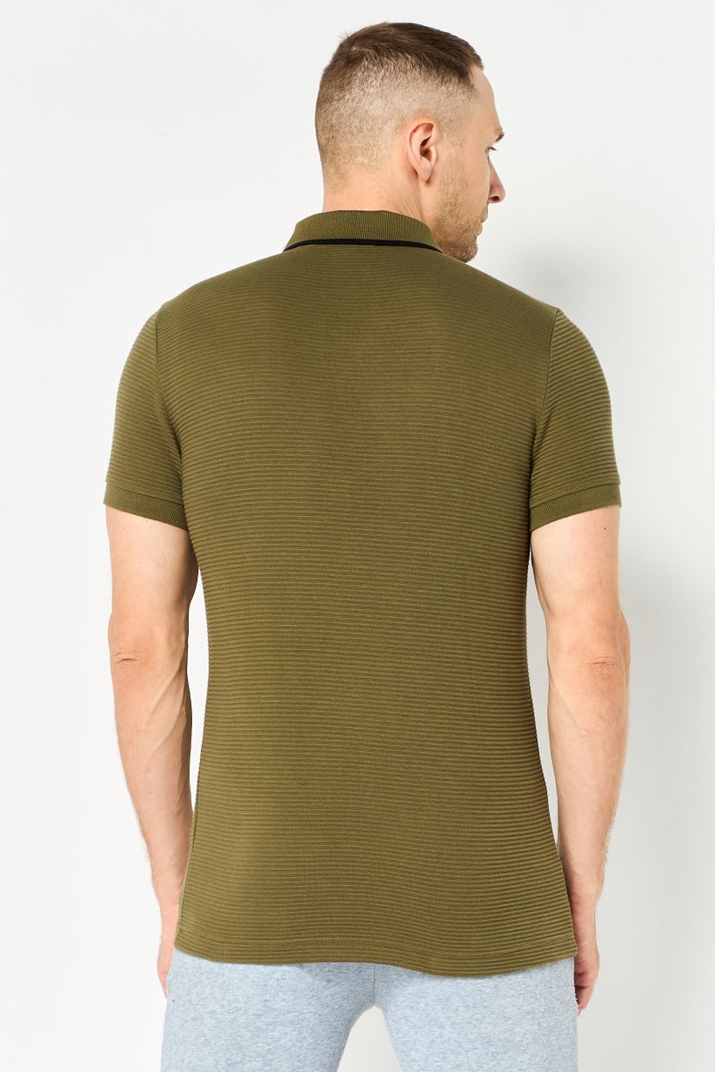 PUMA Men Slim Fit Short Sleeve Outdoor Polo Shirt, Olive - Image 4
