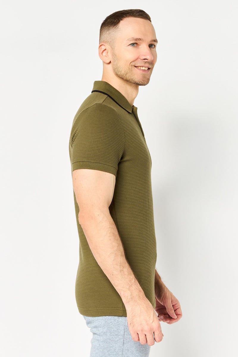 PUMA Men Slim Fit Short Sleeve Outdoor Polo Shirt, Olive - Image 3
