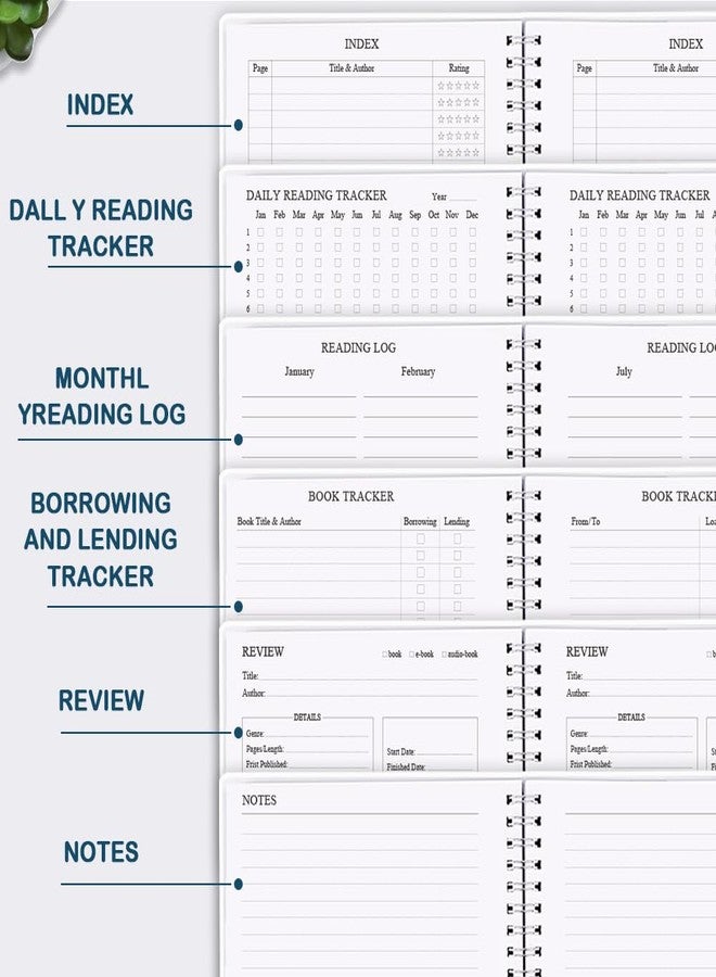 Getvow Reading Journal - Review and Track Your Reading Progress with 72 Book Reviews - Book Journal Reading Log Journal with Back Pocket, 5.8" x 8.3", Blue Watercolor - Image 5