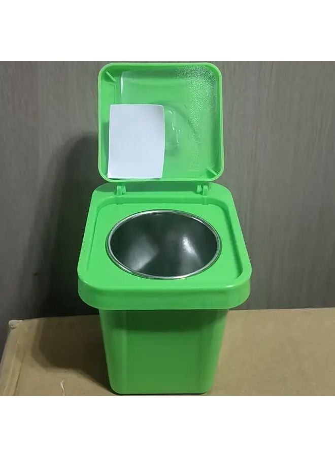 علبة قمامة خضراء مثبتة على الحائط ومجموعة منفضة سجائر من الفولاذ المقاوم للصدأ بتصميم موفر للمساحة - Image 4