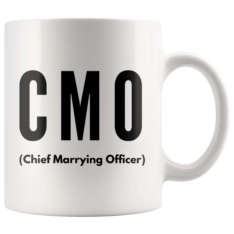 Panvola Chief Marrying Officer CMO Gift To Pastor Marriage Wedding Officiant Gifts From Bride Minister Ceramic Coffee Mug Novelty Drinkware11 oz