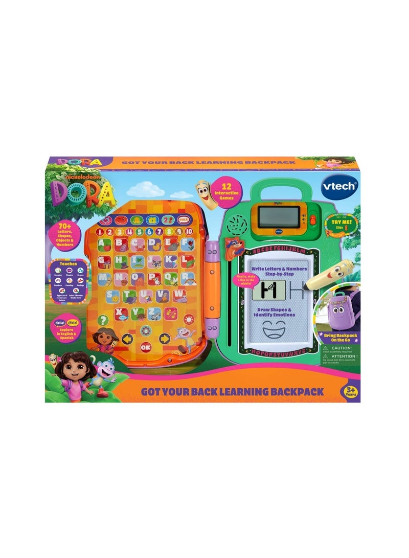 VTech Dora Got Your Back Learning Backpack – Interactive Educational Toy, Bilingual English & Spanish, Writing Board & Games for Kids 3+ Years - Image 4