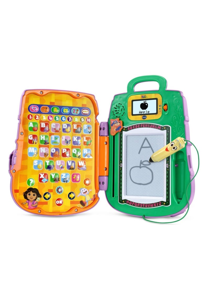 VTech Dora Got Your Back Learning Backpack – Interactive Educational Toy, Bilingual English & Spanish, Writing Board & Games for Kids 3+ Years - Image 1