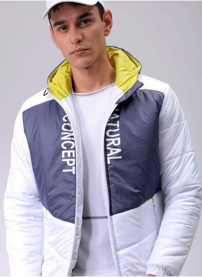 The Indian Garage Co Men Slim Fit Graphic Puffer Jackets