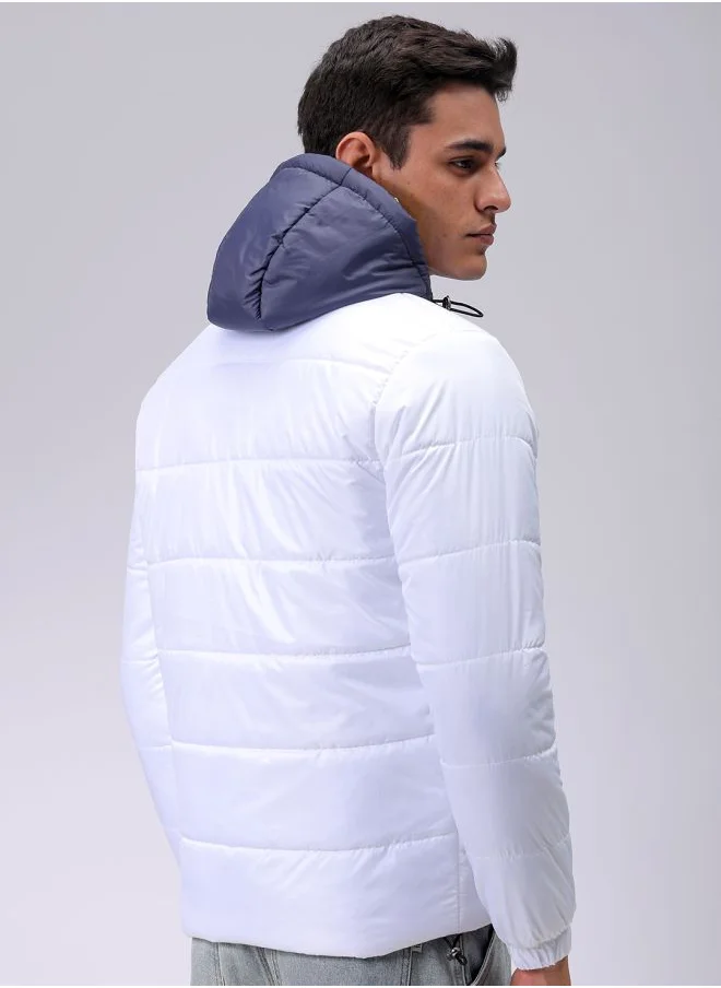 The Indian Garage Co Men Slim Fit Graphic Puffer Jackets