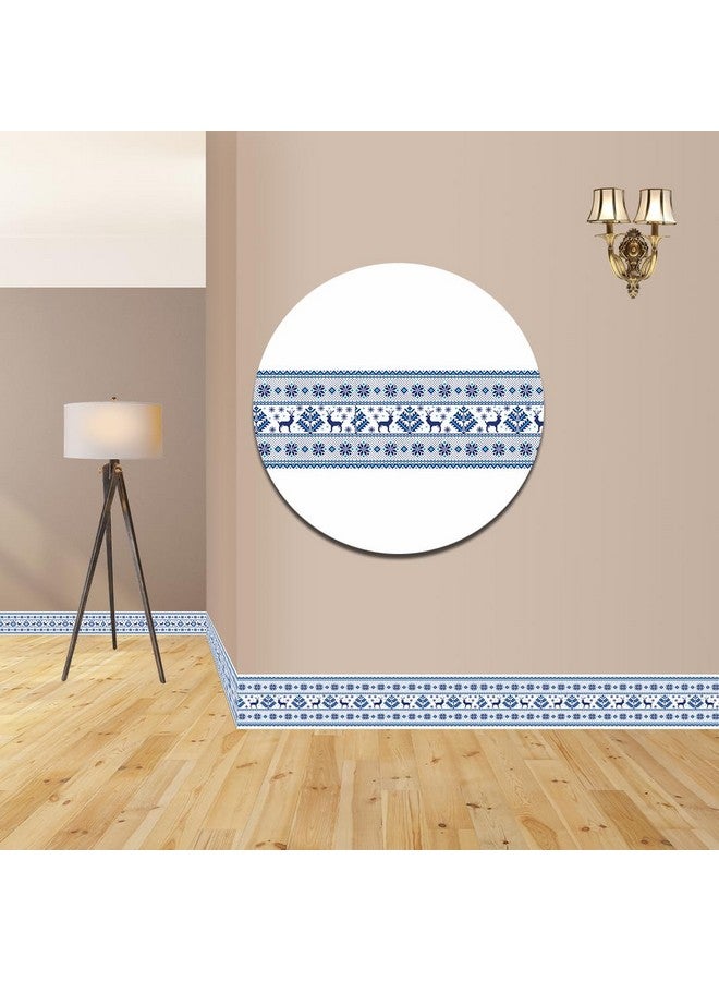 ELTON Peel and Stick Wallpaper Border - Blue Inlay Marble Stone Pattern - Glossy Laminated Waterproof PVC - for Kitchen, Tile, Living Room Bathroom Decoration 3 Inch X 10 feet (BDR3, 1) - Image 3