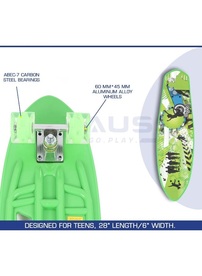 DEXO 31” Complete Skateboard with Printed Grip Tape – Maple Deck Cruiser with ABEC-5 Bearings & Smooth Wheels for Kids, Teens & Adults Beginners - Image 2