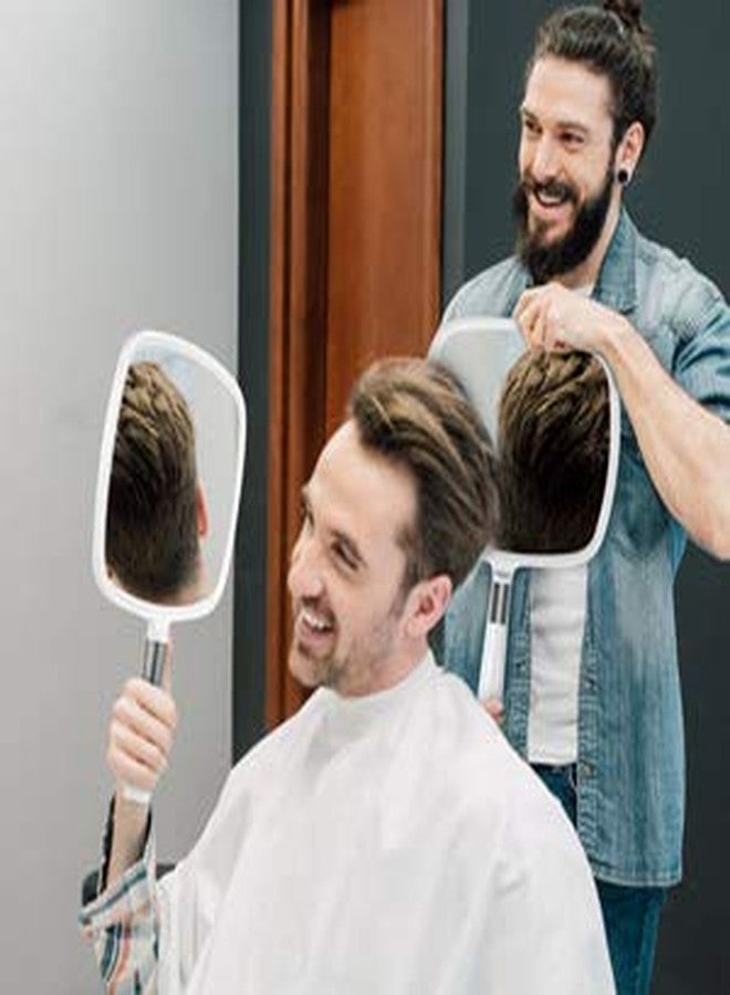 SNOWFLAKES SNOWFLAKES Snowflakes Large Hand Mirror with Handle-Hang Handheld Mirror Hairdresser Mirror.(White) - Image 5