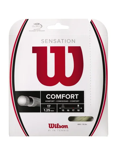 Wilson Sensation Tennis String Gauge 17 (1.25mm) - Set 40 ft / 12.2 m, Clear