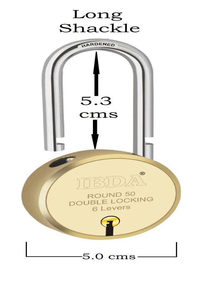 IBDA long shackle small keyed lock|lock and key|Double Locking|6 Levers' Technology|Rivetless Steel Body Padlock|Lock for indoor use,home,gate,door,kadi,channel,chain,shop,school,meter box (Pack of 1) - Image 4