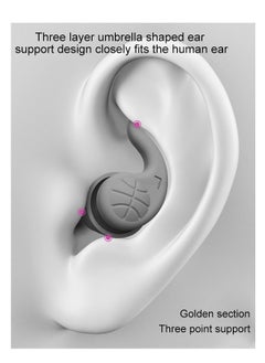 Ssovi 3 pairs Reusable Silicone Ear Plugs, Waterproof Hypoallergenic Noise Reduction Earplugs for Hearing Protection, Suitable for Sleeping,Snoring, Swimming, Airplanes, Work, Studying（grey）  - Image 4