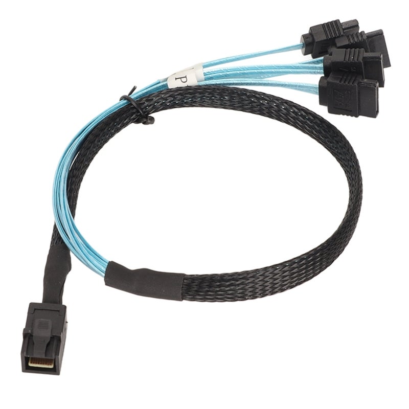 كابل Mini SAS HD: طول 1 متر وبطاقة 12 جيجابت في الثانية مع نواة من النحاس المصدأ - كابل رفيع مرن ثنائي القناة من نوع SFF 8643 إلى SATA 3.0 لأجهزة مجموعات أقراص الصلبة الخادمية - Image 5