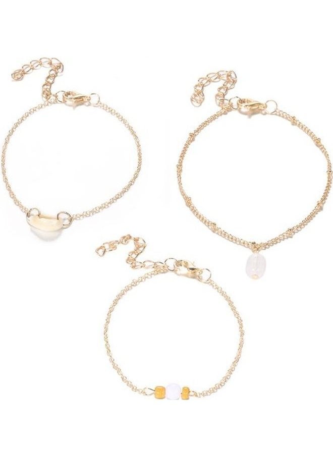 NIBEMINENT - 3-Piece Imitation Pearl Fashion Bracelets - Image 1