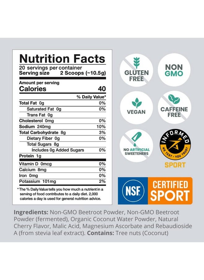 Humann - humanN SuperBeets Sport Pre Workout Powder - NSF Certified for Sport - Caffeine Free Energy - Nitric Oxide Supplement - Creatine & Stimulant Free - Wild Cherry Flavor, 20 Servings - Image 1