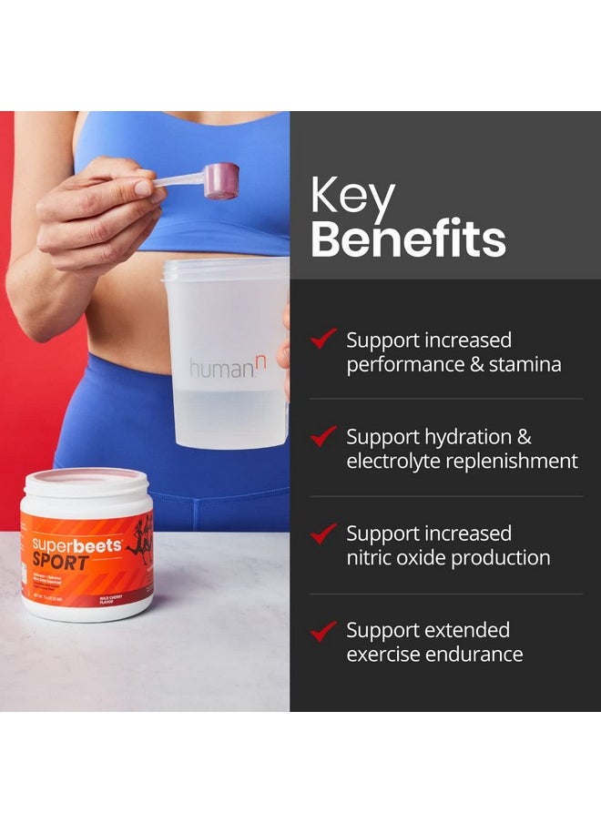 Humann - humanN SuperBeets Sport Pre Workout Powder - NSF Certified for Sport - Caffeine Free Energy - Nitric Oxide Supplement - Creatine & Stimulant Free - Wild Cherry Flavor, 20 Servings - Image 1