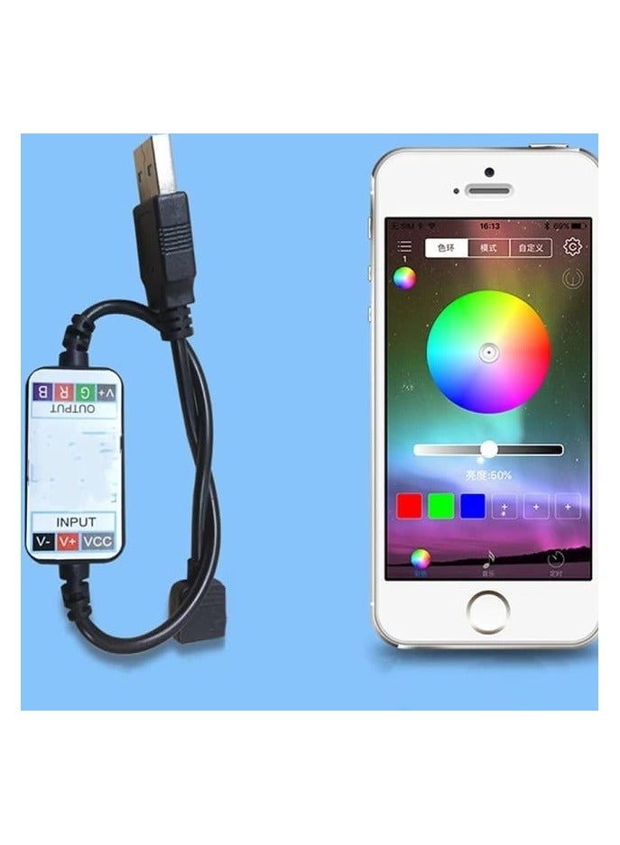 شريط إضاءة LED مرن صغير لاسلكي 5 متر مزود بتقنية البلوتوث RGB LED متزامن مع إضاءة الموسيقى لديكور المنزل والمطبخ وغرفة النوم والسيارة والفندق - Image 2