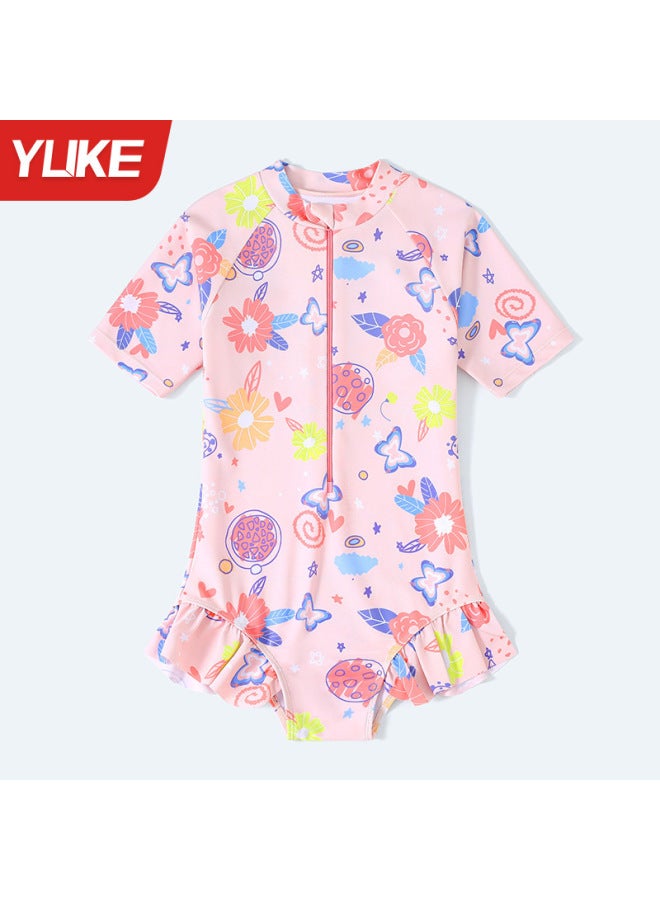 Children's Swimwear Women's  New Cartoon One-piece Quick-drying Boxers Swimwear Big Kids Baby Swimwear