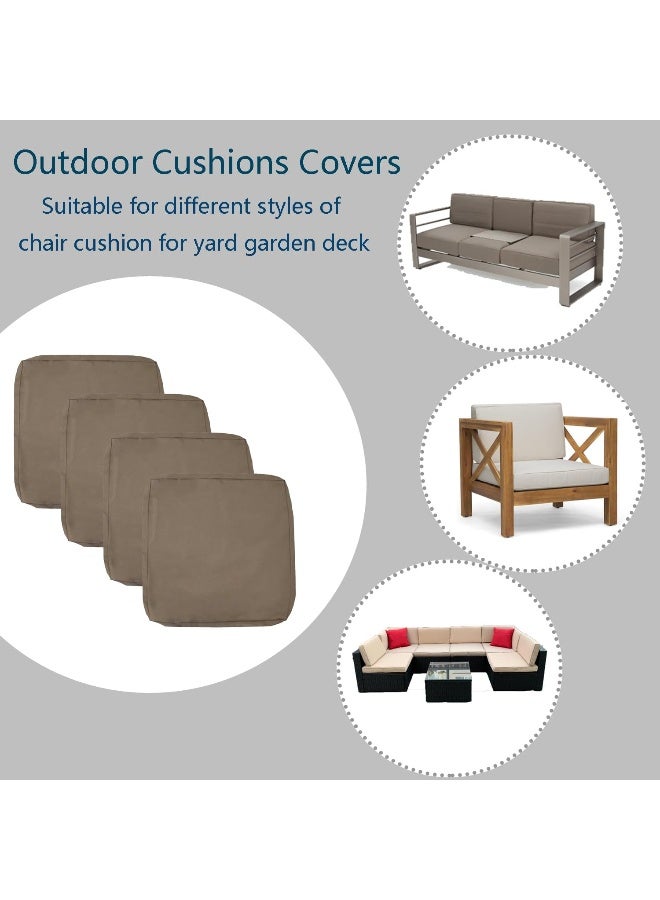 FLYMEI Patio Cushion Covers 24X24X4, Outdoor Furniture Cushions Cover Replacement, Water Resistant Outdoor Couch Cushion Covers Patio Cushion Slipcovers - Image 5